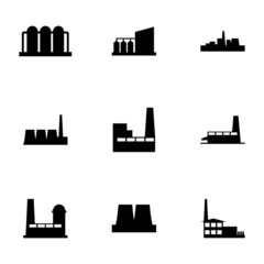 Obraz premium Vector factory icon set