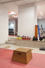 Gym with special equipment use in fitness
