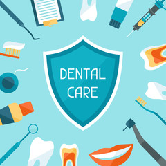 Medical background design with dental equipment icons.