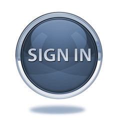 sign in pointer icon on white background