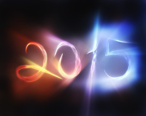 happy new year 2015  massive blend waves with a bright burning