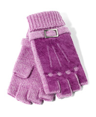 pink fingerless gloves