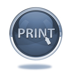 Print pointer icon on white background