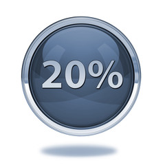 Twenty percent pointer icon on white background
