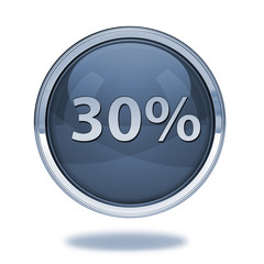 Thirty percent pointer icon on white background