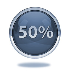 Fivety percent pointer icon on white background