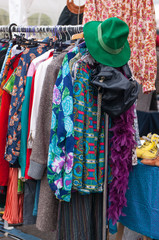 Fototapeta na wymiar clothes in a street market