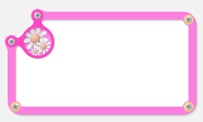 purple frame for text with screws and flowers