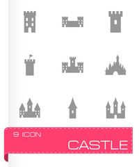 Fototapeta premium Vector castle icon set