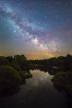 Milky Way over a small river