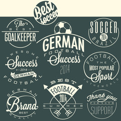 Retro vintage style soccer emblem collection