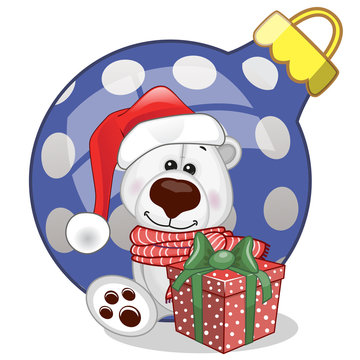 Polar Bear in a Santa hat