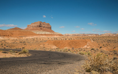 Monumental cliff at Goblin Valley Sate park, Utah, USA