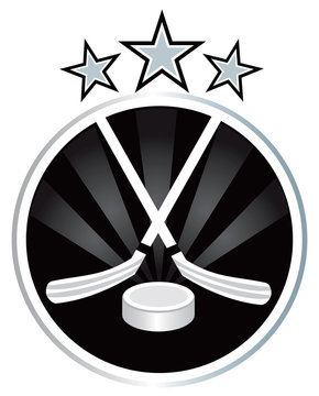 Ice hockey emblem design illustration vector