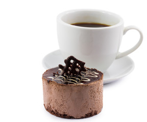 truffle cake isolated on white background