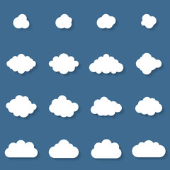Flat design cloudscapes collection.