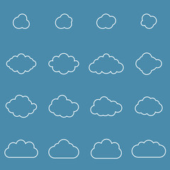 Flat design cloudscapes collection.