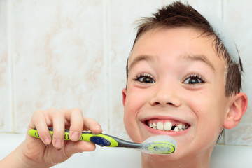 Brushing teeth