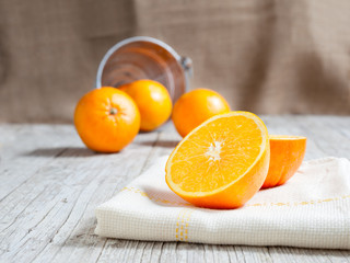 Obraz na płótnie Canvas Oranges cut