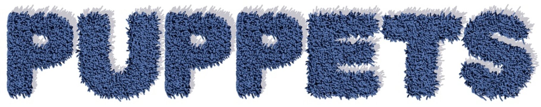 PUPPETS pupazzi blu tappeto 3d, sfondo bianco