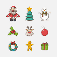Christmas set icons