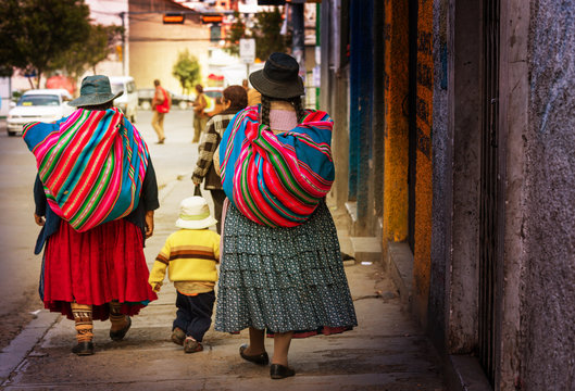 Bolivian people in city
