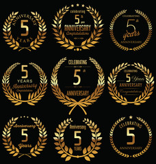 Anniversary golden laurel wreath design