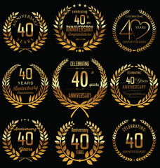 Anniversary laurel wreath design, 40 years