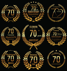 Anniversary golden laurel wreath design
