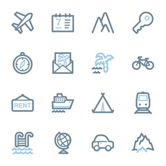 Travel web icons set