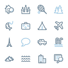 Travel web icons set