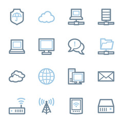 Cloud computing & internet icons set