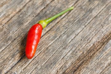Hot red chili  on old wood