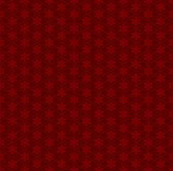 Seamless Red Pattern with Snowflakes. Vector
