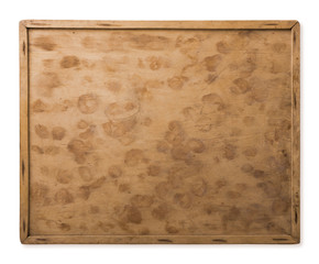 old wood board with natural patterns, isolated on white