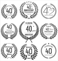 Obraz premium Anniversary laurel wreath design