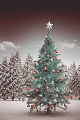 Composite image of christmas tree