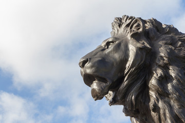 Lion statue at the Queeen Victoria memorial at Buckingham Palace