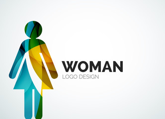 Color abstract logo woman icon