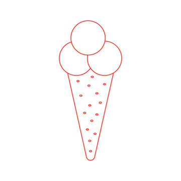 red outline ice cream icon