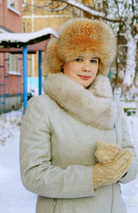 Portrait of a girl in winter day