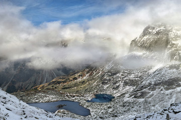 Fototapeta premium Beautiful landscape of mountain lakes in High Tatras Mountains