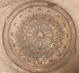 Rusty manhole cover
