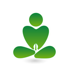 Yoga heart icon logo vector design
