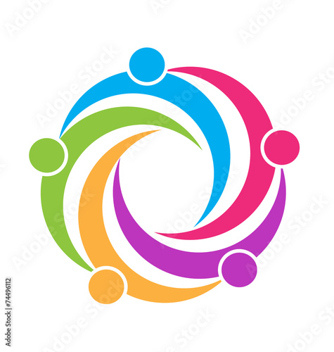 Download "Teamwork unity people logo design" Stock image and ...