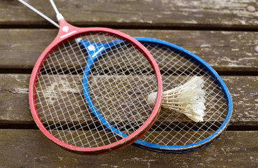 two badminton rackets