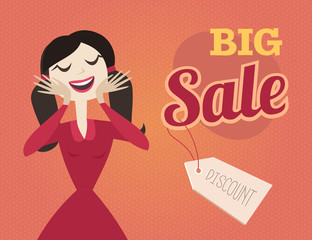 Girl or woman on shopping sale