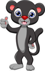 Obraz premium Cute black panther cartoon