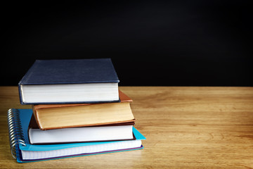 Books for school on table