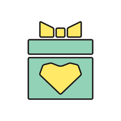 Vector present with heart icon. Eps10